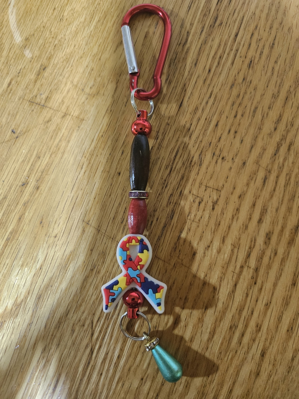 2/15$ Autism RibbonKeychain Charm - Multicolor
